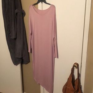 Sz 1x Asymmetrical Hem Cotton Dress